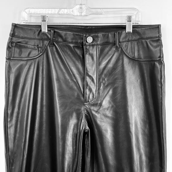Joie Faux Leather Women’s Pants, EUC, Black, Sz. 12 - Picture 2 of 15